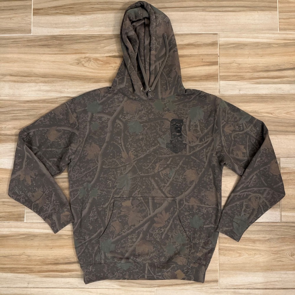 Harley-Davidson Honolulu Hawaii Camo Tiki Hoodie Mens Medium Ride With Aloha - Picture 3 of 8